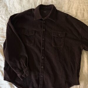 CSB Dark Brown Corduroy Button-Up Shirt XS
